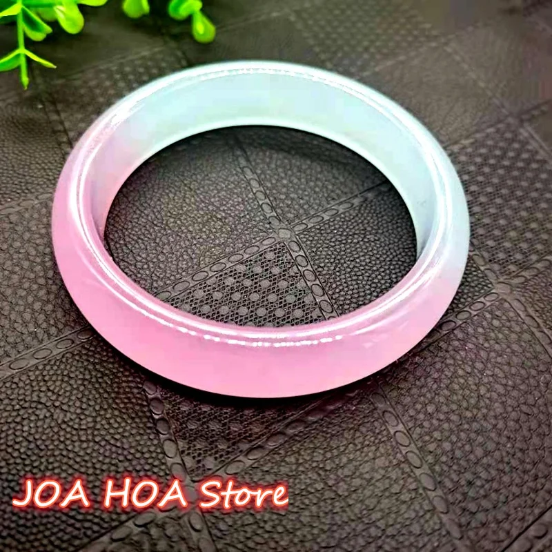 

New Explosive Natural Two-tone Jade Bracelet Rare Gradient Color Bangle Exquisite And Elegant Women's Handring Jewelry