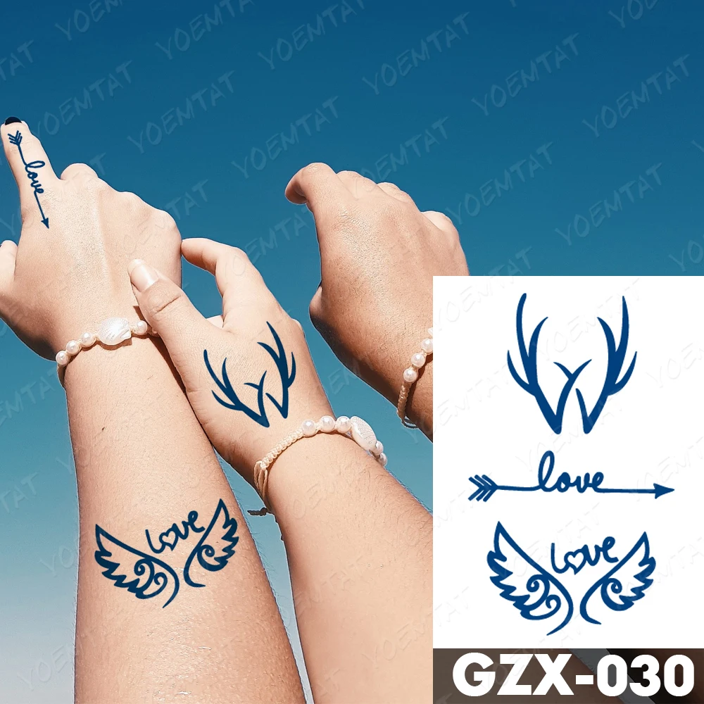 Juice Ink Lasting Waterproof Temporary Tattoo Sticker Lotus Yoga Sanskrit Tattoos Wing Arrow Totem Body Art Arm Fake Tatoo Women