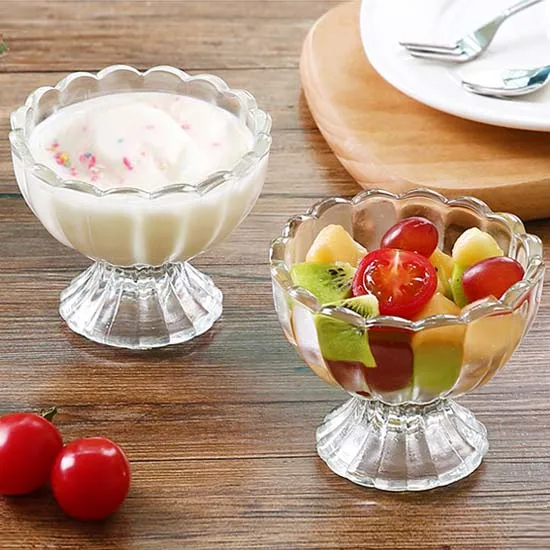 Creative home bowl ice cream cup water cup Lead-free transparent dessert juice salad glass Milk tea milkshake drink cup