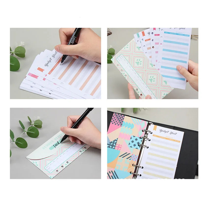 25 Pieces A6 Binder Cash Envelope for Saving Money and Budgeting Set,with 12 Budget Cash Envelopes, 12 Expense Budget Sheets