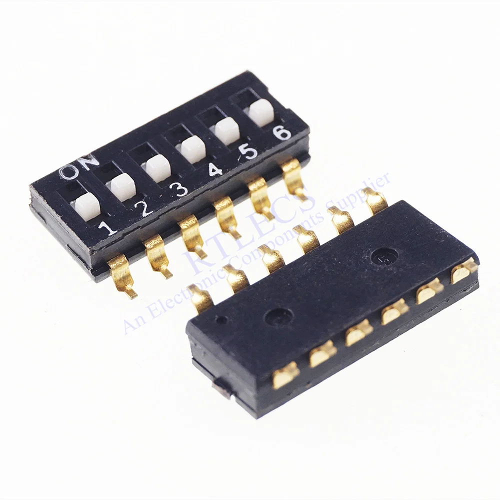 50pcs 6 Way Dip Switches SPST 6 Position 2.54mm 0.100