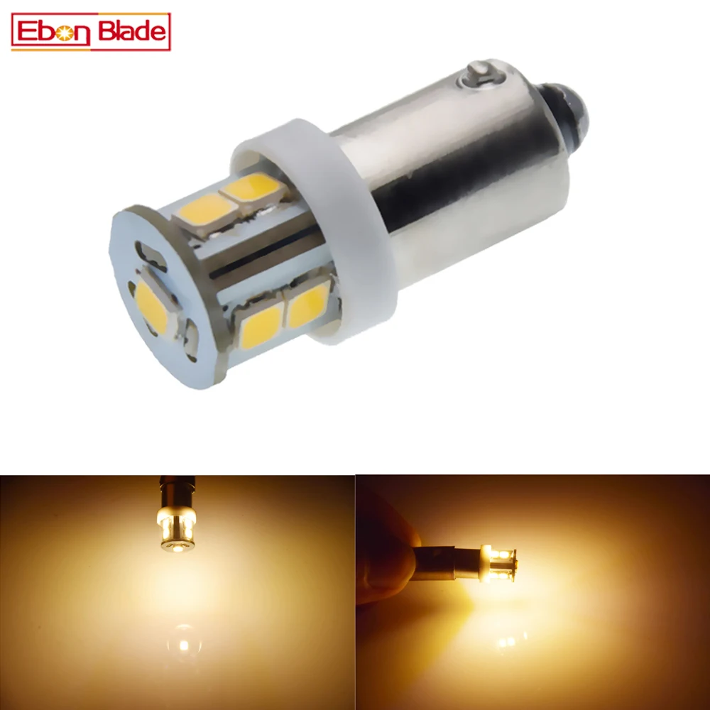 1Pcs BAX9S H6W LED Signal Lamp Warm White Car Lights Side Marker Width Bulb Reading Festoon Dome Map Lamp License Plate Light 6V