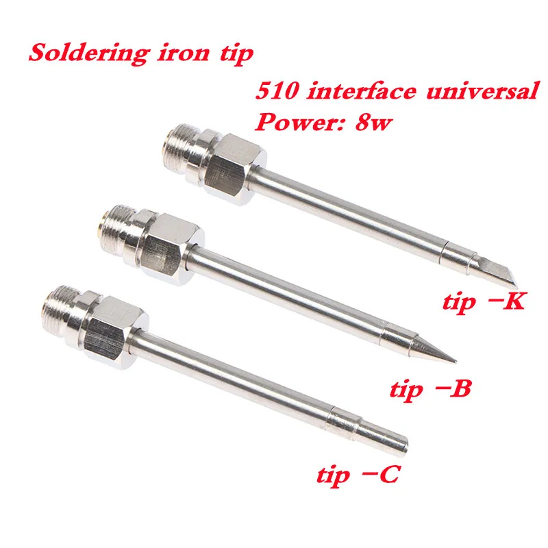 510 Interface Soldering Iron Tip Mini Portable USB Soldering Iron Tip Welding Rework Accessories Tool Parts 8w 51mm