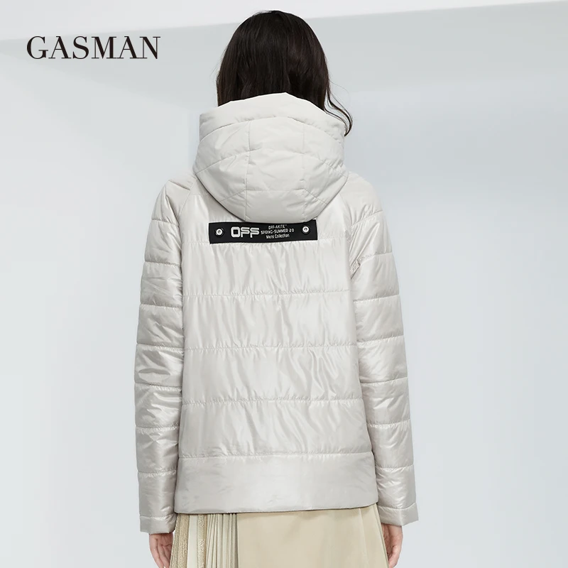 GASMAN 2022 Designer Spring Warm Cotton parka Women Coat Short fashion casual Stand-up Collar hooded Women\'s Autumn jacket 81070