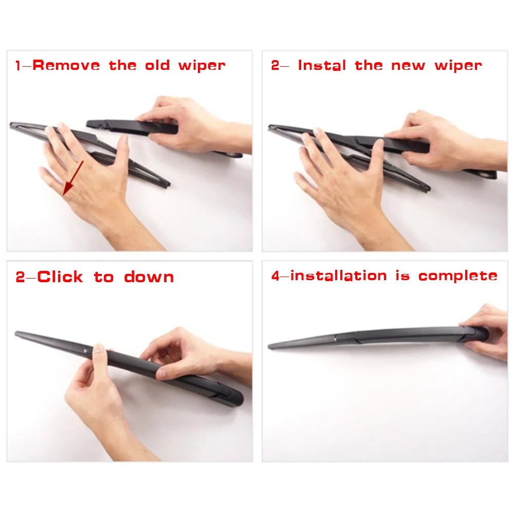 KAWOO Car Rear Wiper Blade Blades Back Window Wipers Arm For KIA Carens Hatchback (2013-2016) 280mm Auto Windscreen Blades