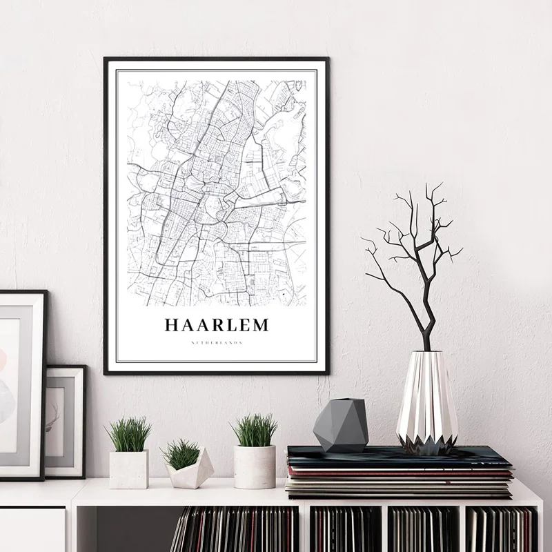 Netherlands Map Poster Prints Amersfoort,Dordrecht , Haarlem,Nijmegen,Delft Maps Canvas Painting Pictures Office Wall Art Decor