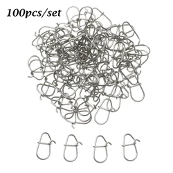 100Pcs/Lot Gourd Stainless Steel Fishing Hanging Snap Oval Split Rings Fast lock Connector High Quality Barrel Swivel Tackle