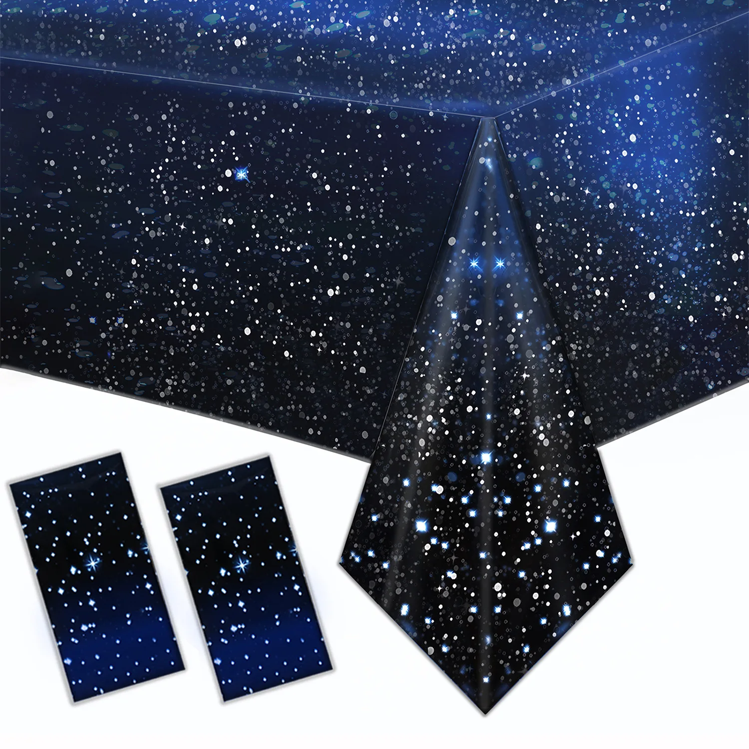 Starry Sky Theme Disposable Tablecloth Outer Space Star Table Cloth Happy Birthday Party Decor Kids Andults Galaxy Table Cover