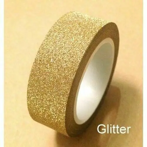 3m Glitter Washi Sticky Paper Masking Adhesive Tape Label DIY Craft Gold Dark Green