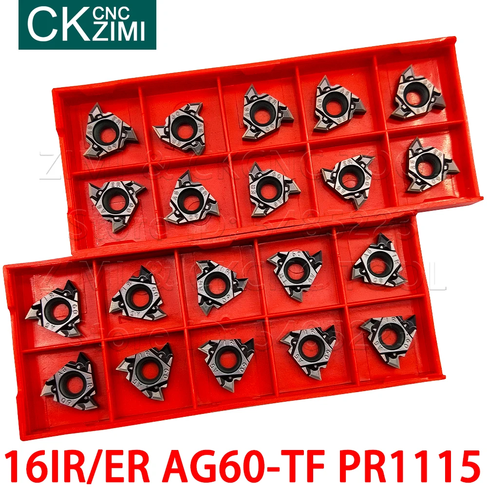 16ER AG60-TF PR1115 16IR AG60-TF PR1115 filettatura esterna interna inserti per tornitura tornio per metallo CNC utensili per tornitura 16IR 16ER AG60