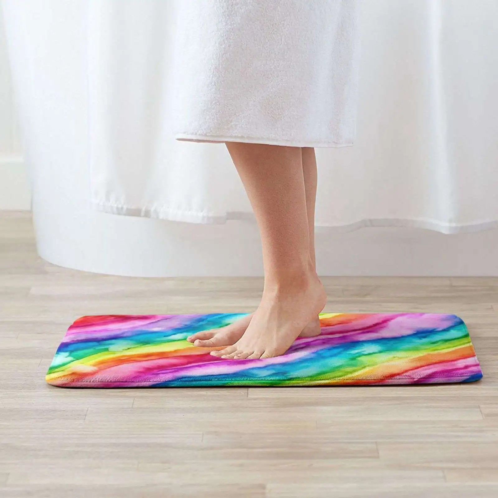 Prismatic Soft Cushion Home Carpet Door Mat Car Rug Rainbows Vibes Calm Watercolor Painting Anxiety Depression Mental Health