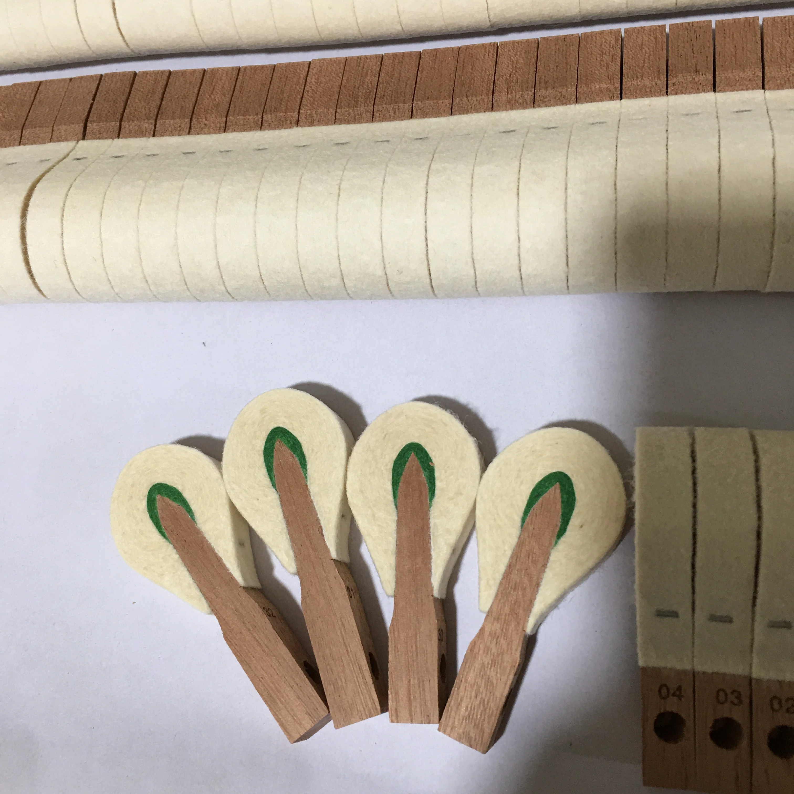 1set Piano accessories, piano hammer hammer China made wool felt Germany technology redwood green core