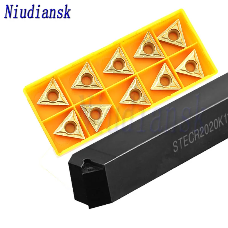 

Твердосплавные пластины TCMT16T3 10 шт., токарные инструменты с ЧПУ + 1 шт. STECR2020K16, держатель внешнего токарного инструмента STECR2525M16, набор инструментов