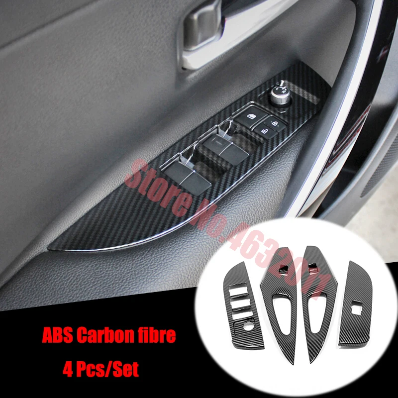 ABS Carbon Fibre For Toyota corolla Sedan glass Lift Switch inner door handle front Small Rear air outlet Storage box water up