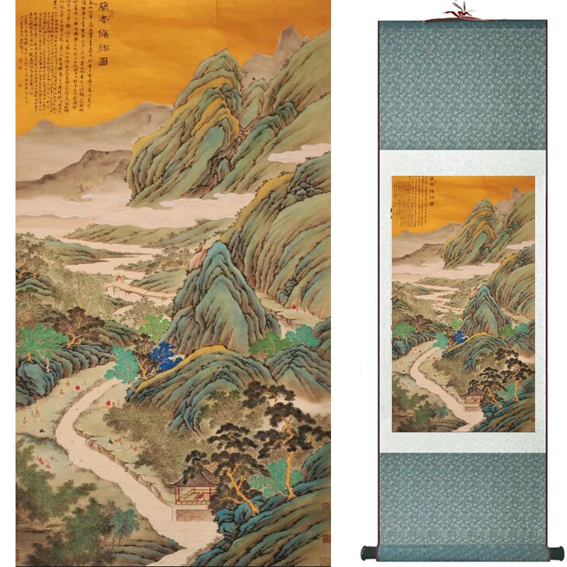 

Landscape painting Home Office Decoration Chinese scroll painting Mountains and river painting 19082414