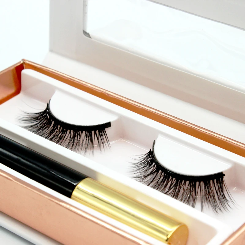 OWOSC 5D Mink Eyelash ขนตาปลอมแม่เหล็กอายไลเนอร์ธรรมชาติหนากันน้ำติดทนนานแต่งหน้าชุดโลโก้กล่อง