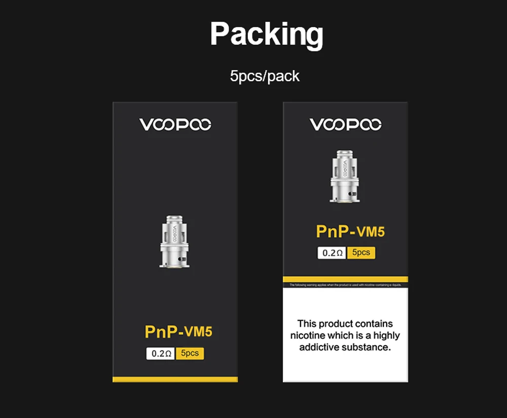 Катушки VOOPOO PnP VM5 Mesh, сопротивление 0,2 Ом, спираль DL 40-60 Вт, набор для электронной сигареты VOOPOO Drag S X Max Vinci X 2 Argus Pro X GT