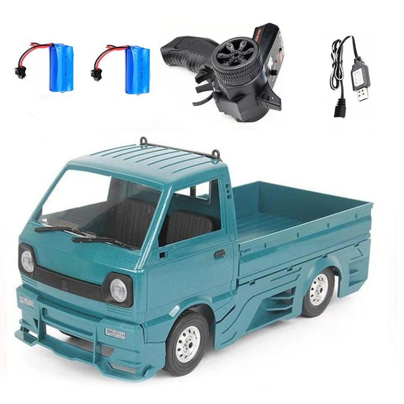 WPL D12 1/10 Simulation Drift Truck 260 Motor RC Car Toy for Children Kid Remote Control Stunt Car Driving RC Toy Two batteries