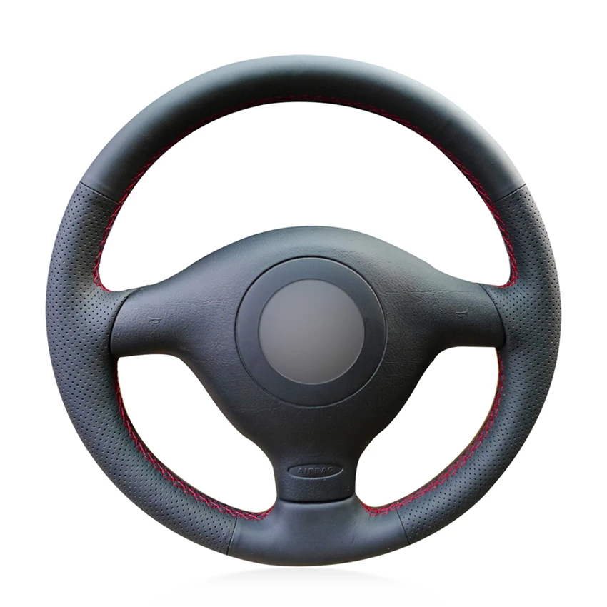 Hand-stitched Black Leather Car Steering Wheel Cover for Seat Leon MK1 (1M) 1998-2005 Toledo 1998 1999 2000 2001-2005