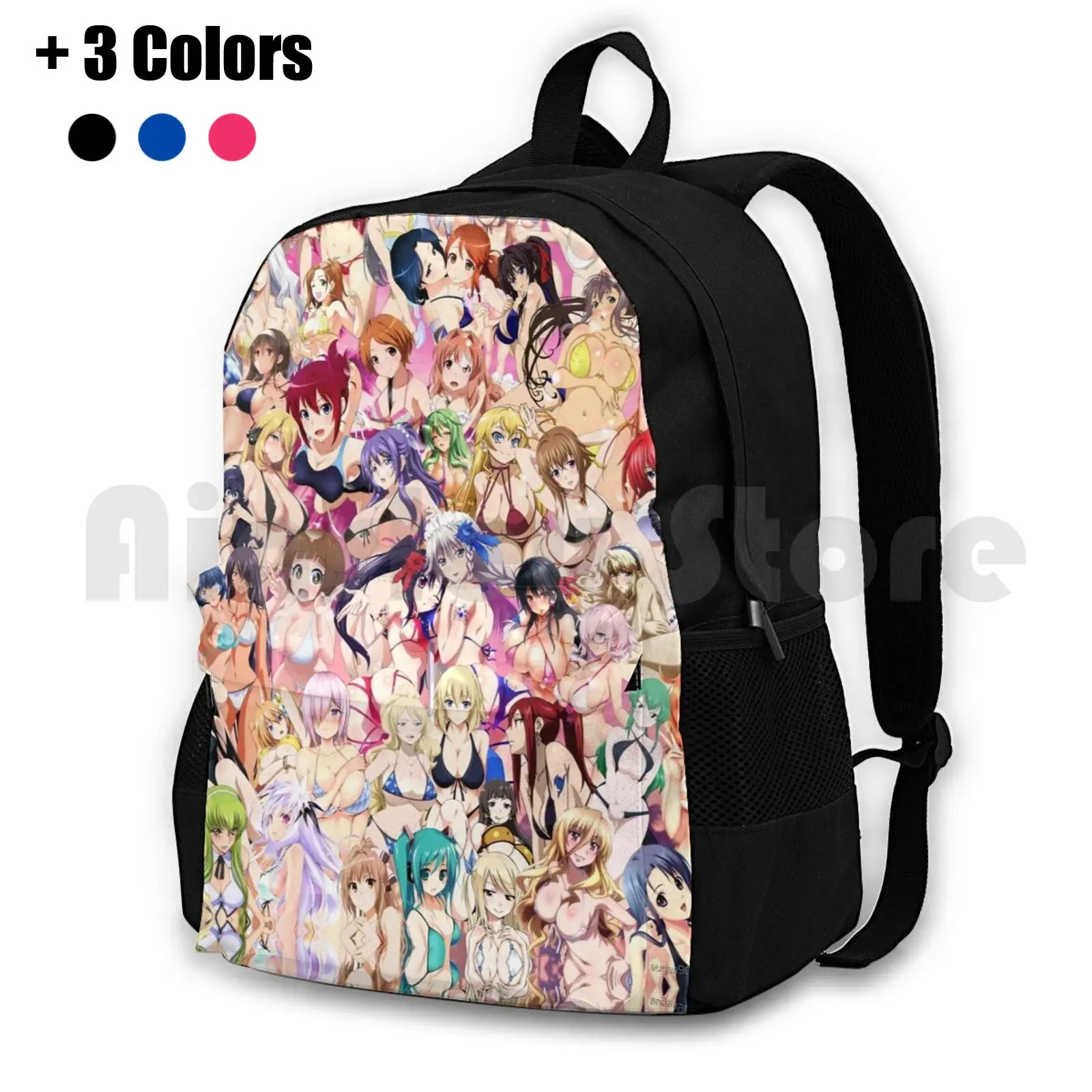 Anime Summer Bikini Girls Outdoor Hiking Backpack Riding Climbing Sports Bag Anime Manga Buzzer Bikini Girls Sexy Hot Boobs