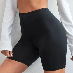 Pantaloncini Donna Sottile Fitness Casual Vita alta Biker Estate Slim Pantaloni al ginocchio Nero Ciclismo Streetwear cotone Basic Short