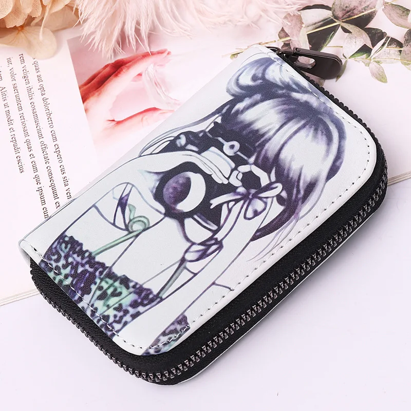 Carteira Feminina Cartoon Card Bag Cardholder\'s Printed Bag Credit Card Holder Passport Cover Card Wallet Tarjetero monederos