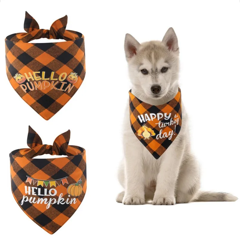 

Pet Triangular Neckerchief Halloween Thanksgiving Bandana Bibs Scarf Dog Collar Pet Supplies Dog Accessories