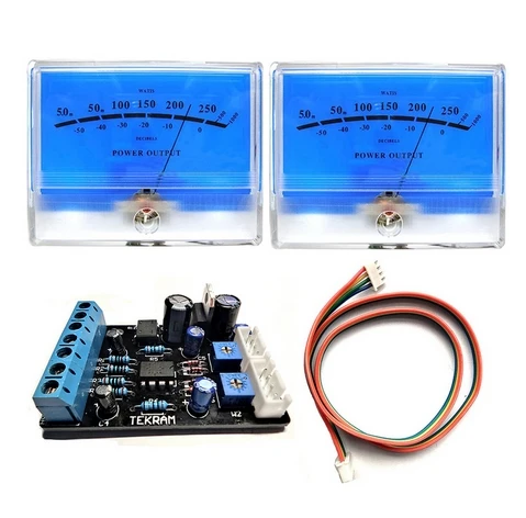 Płyta sterownika/1 szt. Miernik VU/2 szt. Miernik VU/2 szt. Miernik VU + 1 szt. Płyta sterownika Klasyczny McIntosh Lake Blue DB Table Audio z podświetleniem