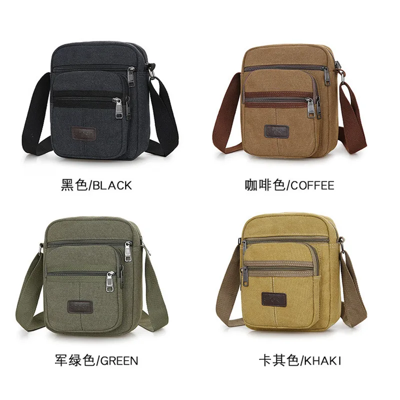 2021 New Men Canvas Shoulder Bag Casual Simple Small Travel Men\'s Crossbody Bag Luxury Men Messenger Bags Satchel Handbags Tote