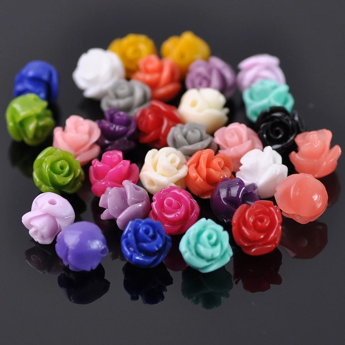 30pcs Flower Shape 8mm Artificial Coral Loose Spacer Beads Wholesale Lot For DIY Crafts Jewelry Making Findings