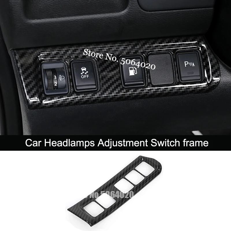 

ABS Carbon fibre Car Styling Car left middle control box decoration Cover Trim For Nissan Navara NP300 2017 2018 2019 accessorie