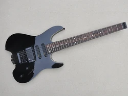 Black Headless Electric Guitar with Rosewood Fretboard,24 Frets,Customized Logo/Color Available