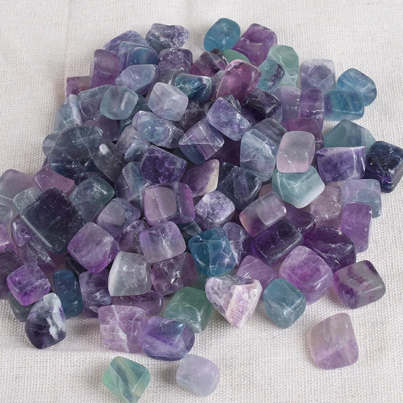 230 g Tumbled Stone 12-15 MM Natural Fluorite Mineral Quartz Irregular Polishing Bead Chakra Garden Home Decoration Accessories