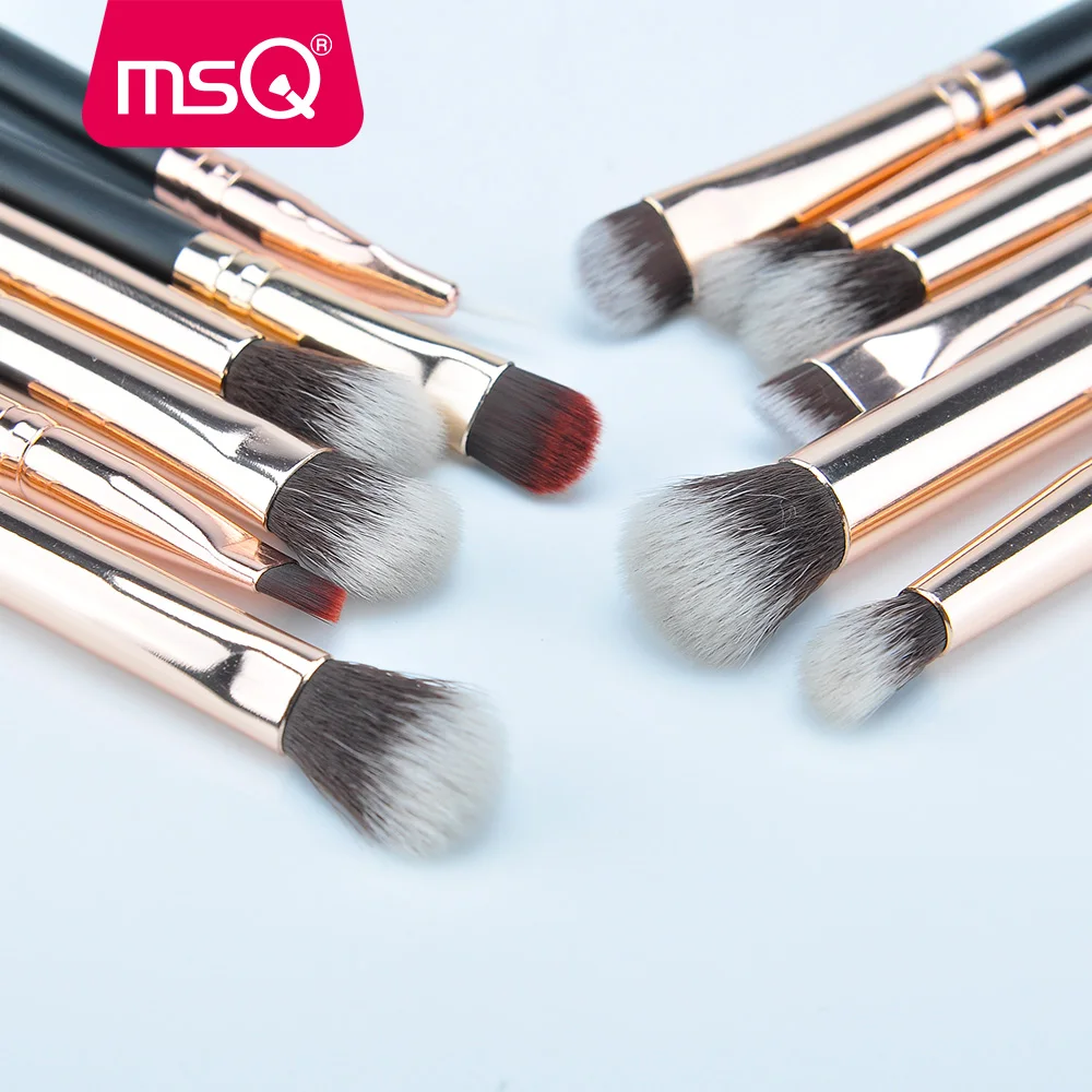 MSQ 6 Pcs 12 Pcs 18 Pcs Profesional Eye Makeup Brushes Set Eyeshadow Blending Make Up Sikat Rambut Sintetis Yang Lembut pincel Maquiagem