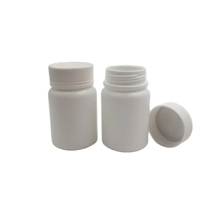 50+2sets 60cc HDPE Round Empty  Pharmaceutical Pill Container with Caps for Pharmaceutical Packaging, Plastic Capsule Bottle