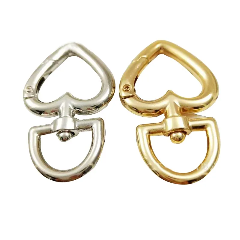 

50pcs Hearts Shape Metal Lobster Clasp Key Ring Keychain Buckle Diy Jewelry Accessories