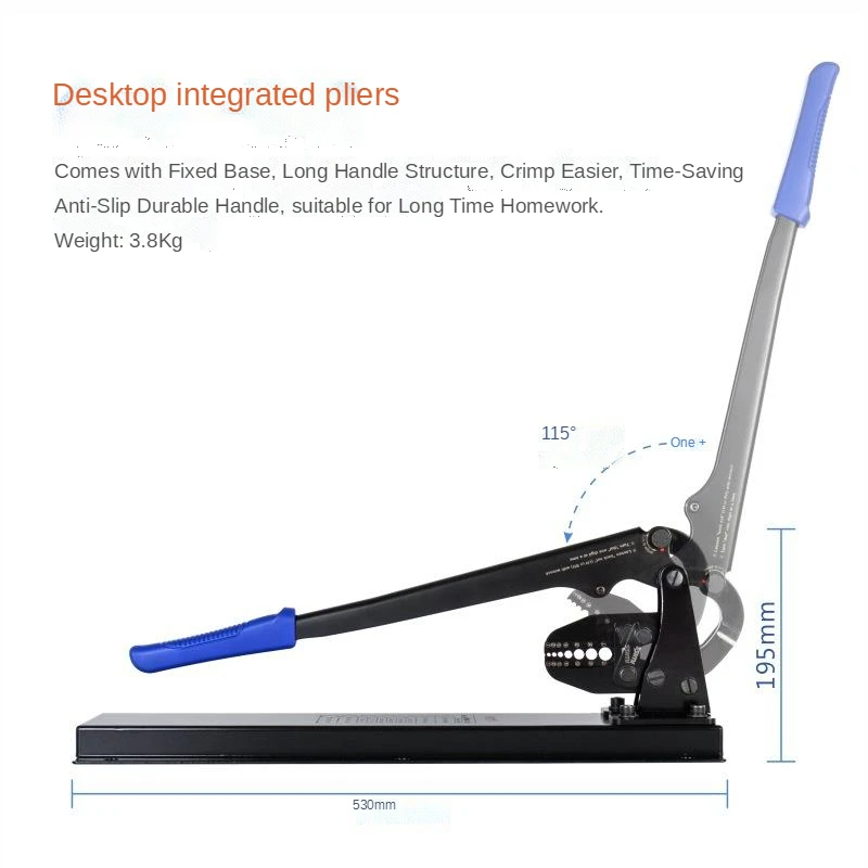Imagem -03 - Bancada Superior da Mesa Mais Punho Longo Trabalho Salvar Virola Prensa Alicate Ferramenta de Friso para 1.55 mm Toda a Virola Fio Corda Crimper