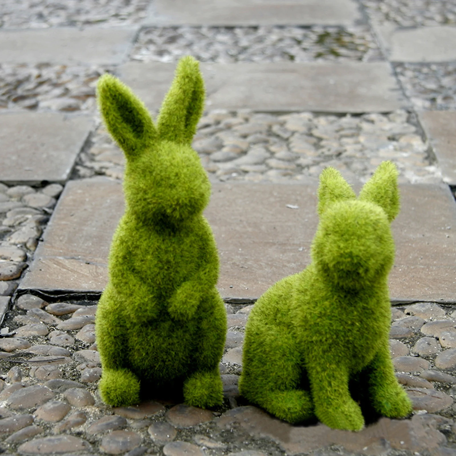 

Easter Imitation Moss Bunny Flocked Rabbit Statue Festival Garden Yard Office Ornament Home Simulation Rabbit Party Decoration