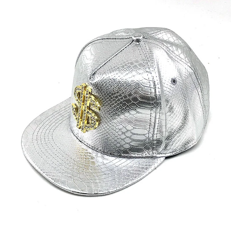 HotDoitbest Metal Golden dollar style men\'s Baseball Cap hip-hop cap leather Adjustable Snapback Hats for men and women