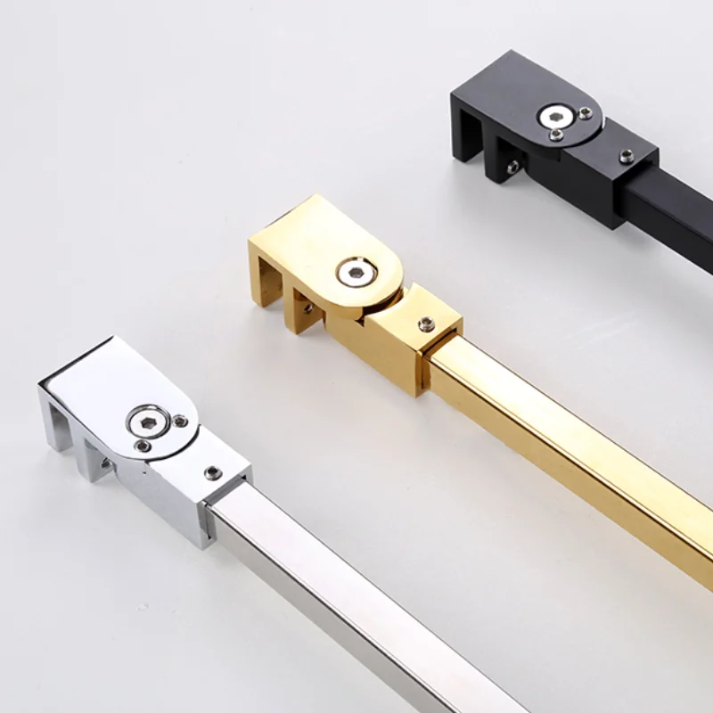 Universal adjustment shower room glass pull rod support frame stainless steel glass perforation-free fixed rod image 6