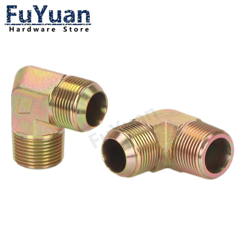 1PCS High pressure Tube fittings Hydraulic 90 degree elbow BSP to NPT 1/8