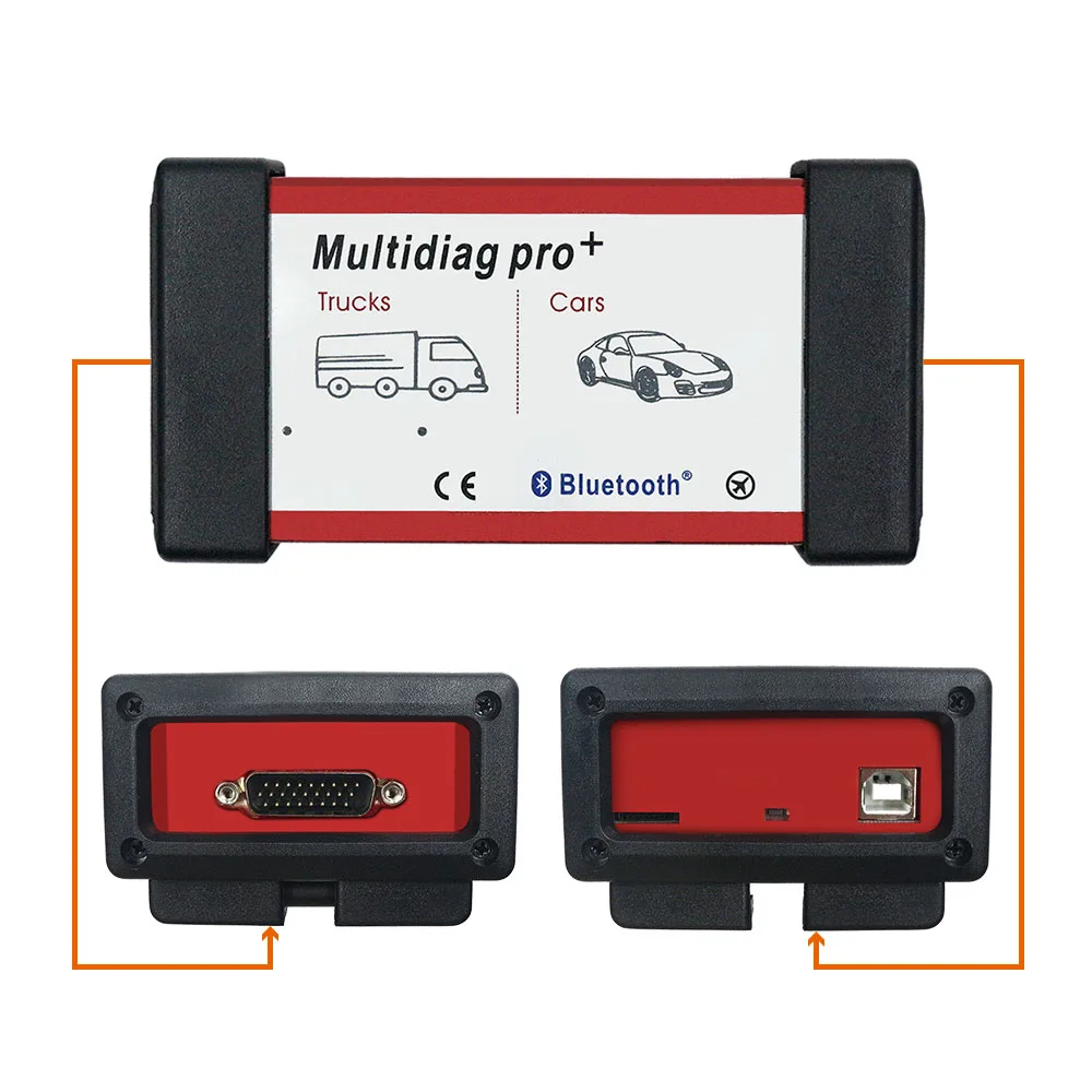 Multidiag Pro 2021.11/2022 TCS Pro OBD2 Bluetooth Scanner for Car Truck Auto Scanner Diagnostic Tool with Double Board NEC Relay