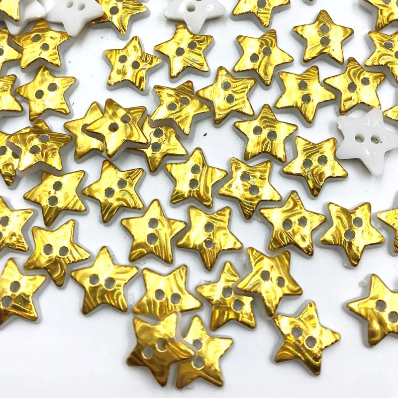 50/100PCS 12MM Star 2 Holes Plastic Buttons Children\'s Apparel Sewing Accessories DIY Scrapbooking Crafts PT301