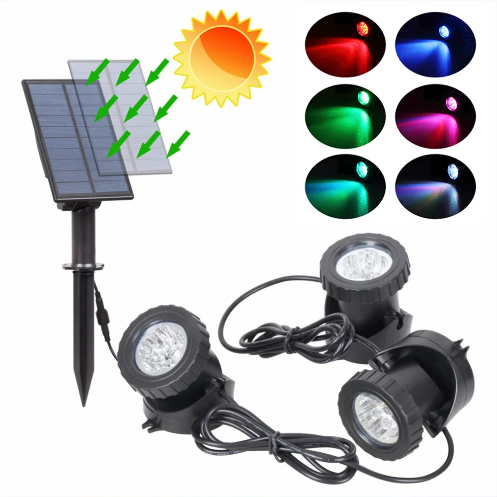 

1/2/3/5 Lights LED Underwater Light RGB Solar Pond Light IP68 Waterproof Landscape Spotlight for Swimming Pool Fountains Garden