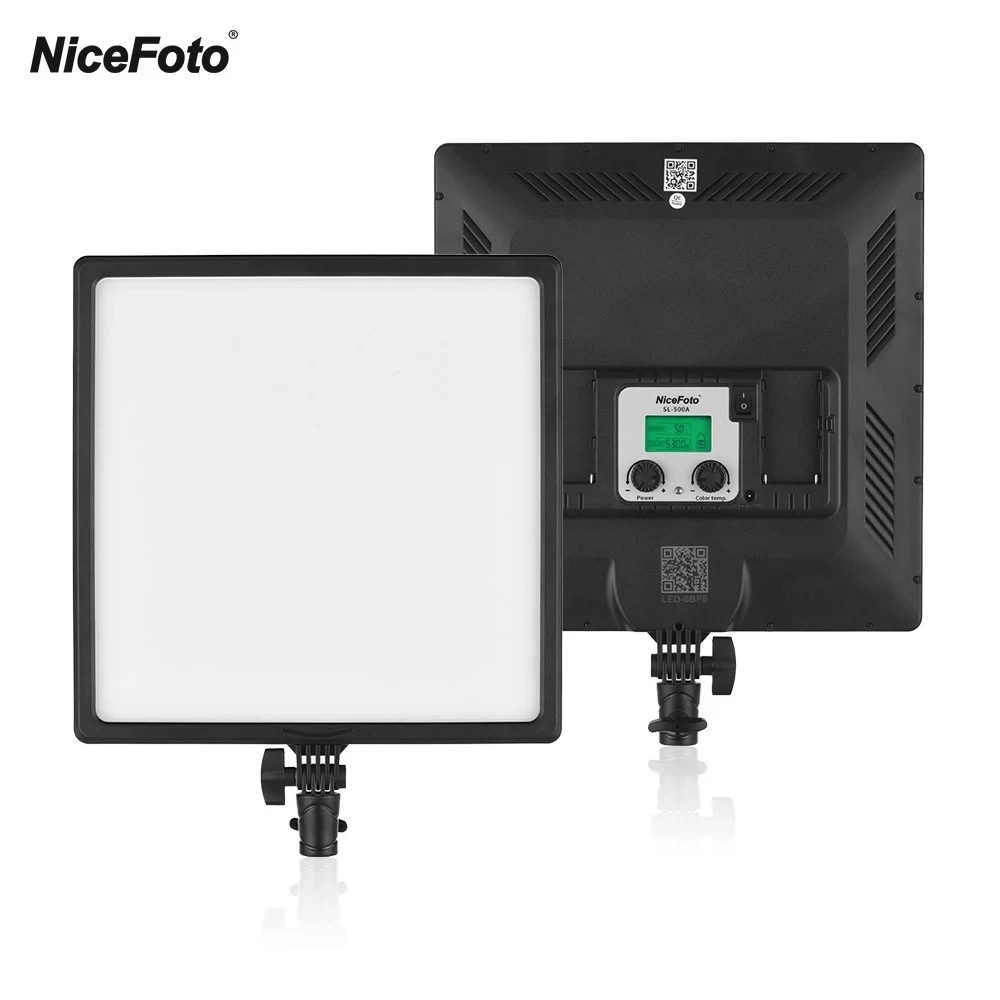 NICEFOTO SL-500A Softer 50w Led Video Light Bi-Color Ultra Thin Dimmable 3200K-6500K CRI 95+ Mobile APP Control Panel Lighting