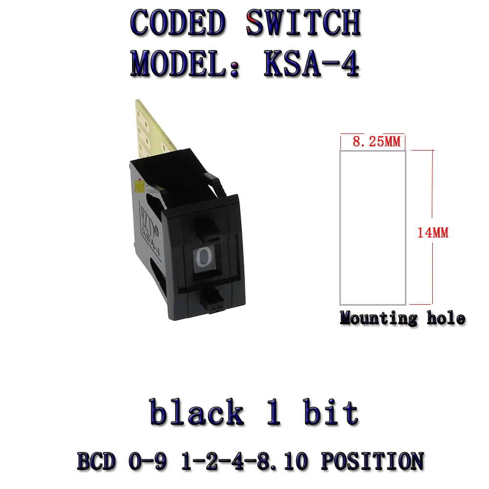 KSA-4 BCD-code Binaire uitgangsschakelaars/duimwielschakelaars 8421C Verguld klemmenblok 0-9 cijfers Decimale code Beige Zwart