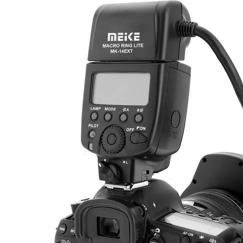 MEIKE Speedlite for Nikon Maceo Ring Lite MK-14EXT-N Macro Camera Flashes TTL Ring Flash Master Mode Speedlight Optical Trigger