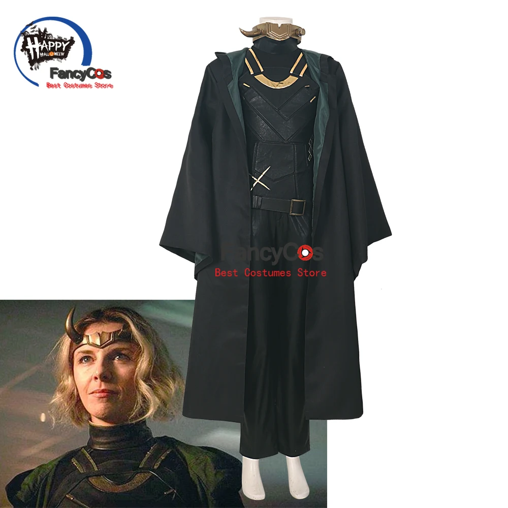 

2021 Lady Loki Costume Sylvie Enchantress Loki Variant Cosplay Outfits Horns Crown Headpiece Halloween Carnival