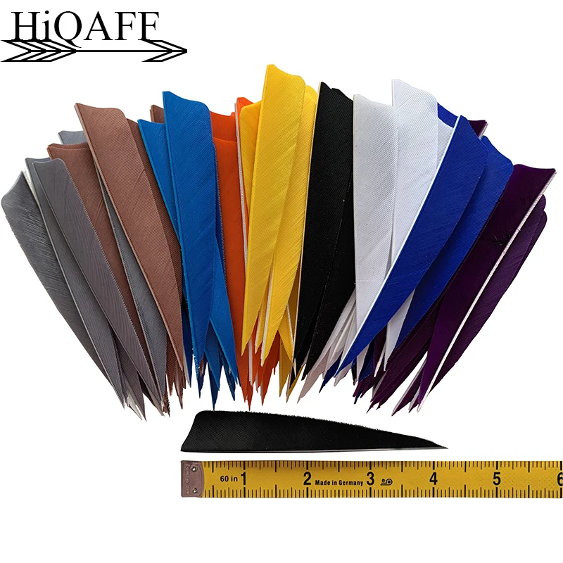 50 Pcs Hi-Q 4 Inch Shield Cut Turkey Feathers Right/ Left Wing Arrow Fletching  Archery  Arrow Accessories for Hunting Shooting