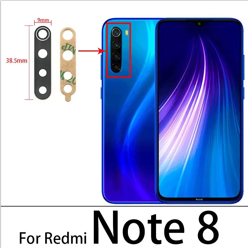 2Pcs New Rear Back Camera Glass Lens With Glue For Xiaomi Redmi Note 6 7 8 8T 9S 9 10 Pro Max Camera Glass Lens